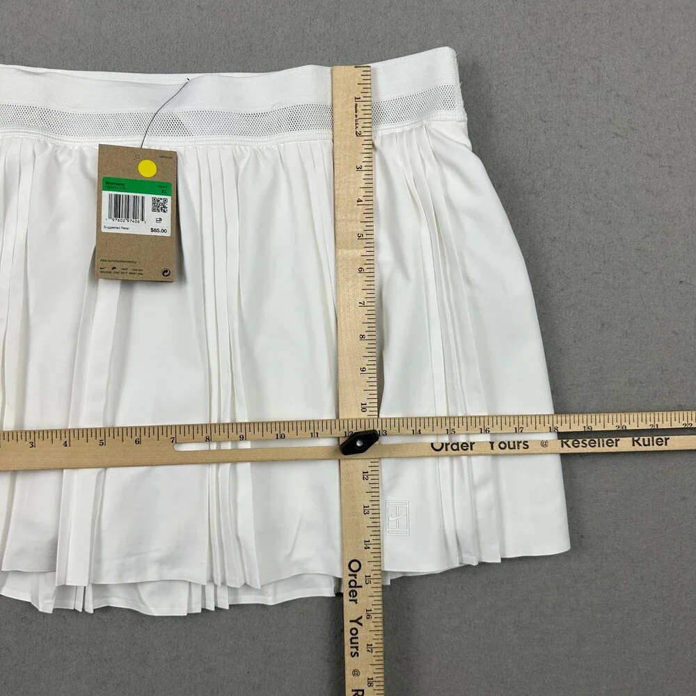 Nike Advantage Court Skirt Women XL White Pleated Skort High Waist Tennis Golf